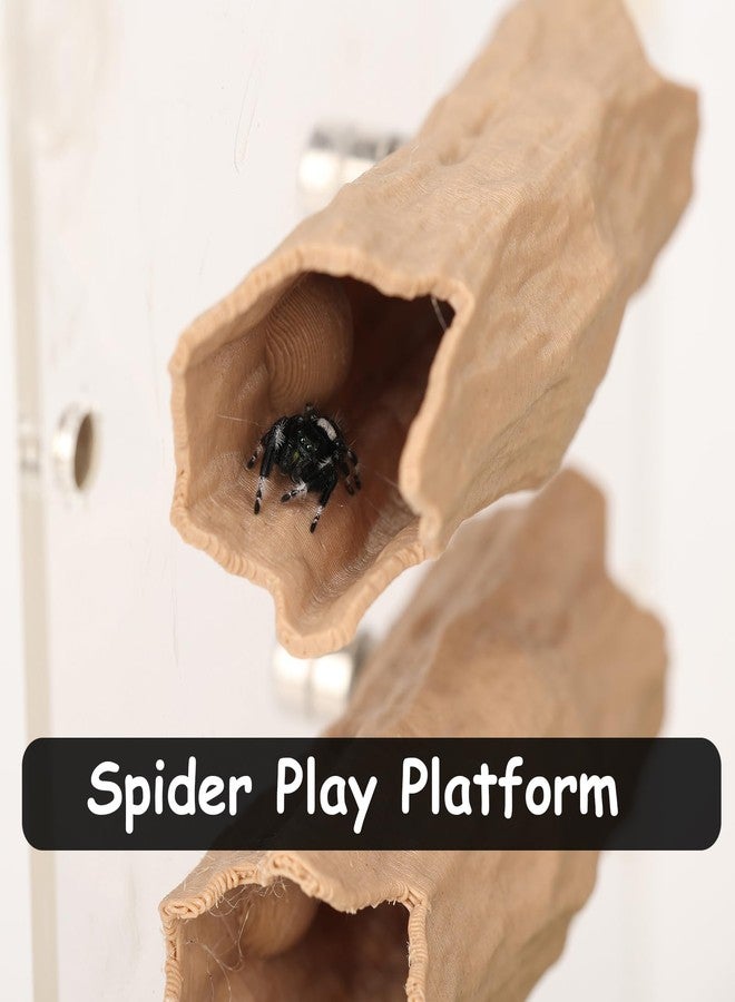 Daerky Jumping Spider Hide, Spider Hiding cave, Tree Jumping Spider Climbing Toy with cave, Magnetic Hiding Habitat, 3D Printed, Small Reptile Enclosure Decoration Accessories (Wood Color) - Image 2